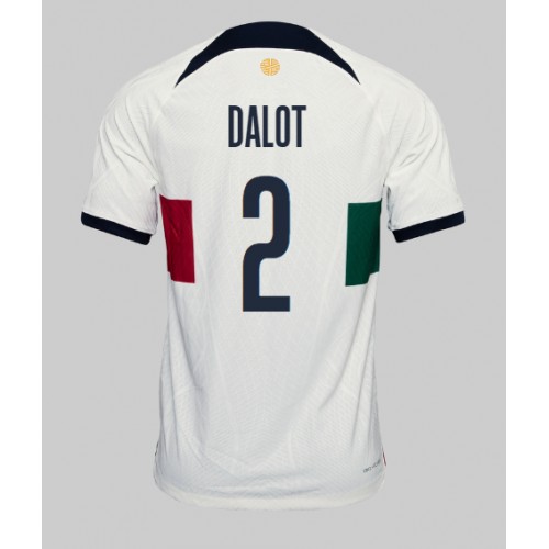 Portugalia Diogo Dalot #2 Koszulka Wyjazdowych MŚ 2022 Krótki Rękaw